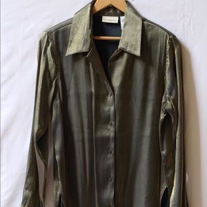 Vintage Gold Shine Jaclyn Smith Button Down Shirt